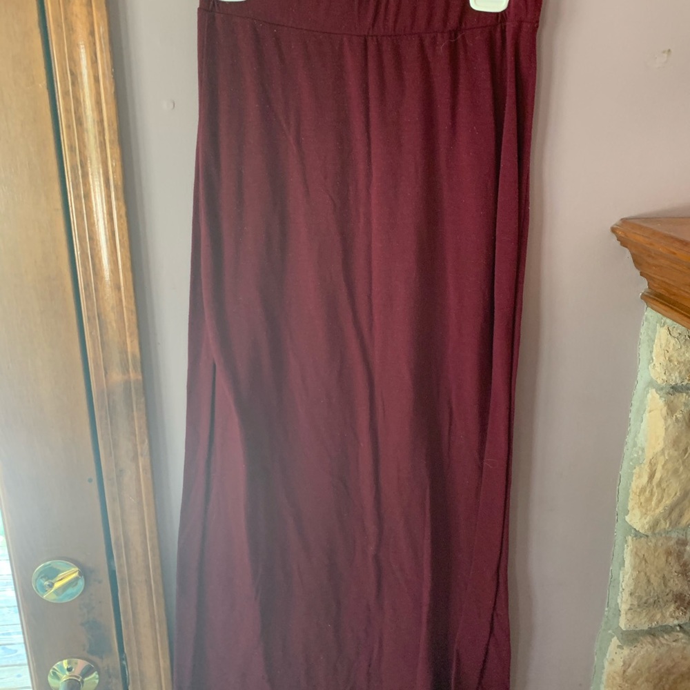 Maroon Maxi Skirt